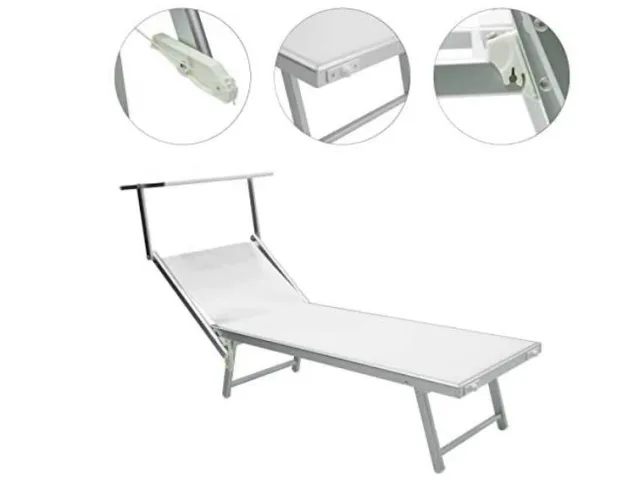 Lettino Alluminio Professionale Bianco